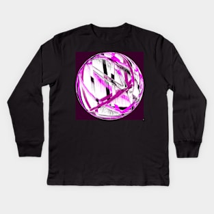 Pink lines on purple Kids Long Sleeve T-Shirt